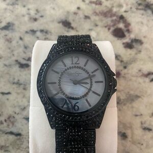 Jessica Simpson Black Crystal Watch